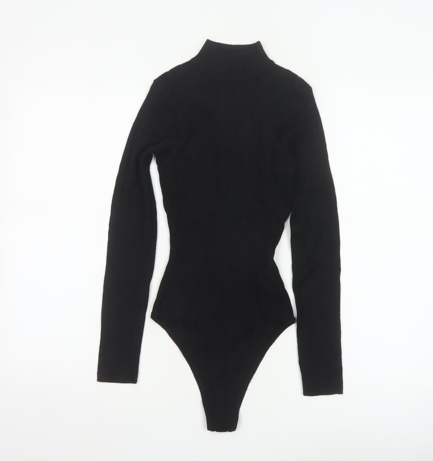 Missguided Petite Black Roll Neck Long Sleeve Bodysuit UK 4