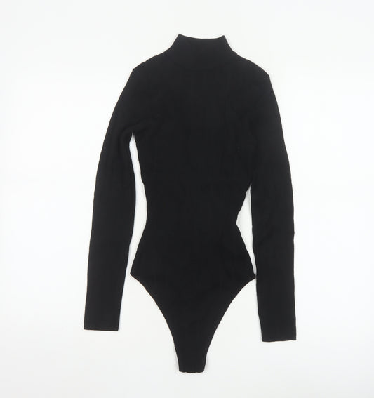 Missguided Petite Black Roll Neck Long Sleeve Bodysuit UK 4