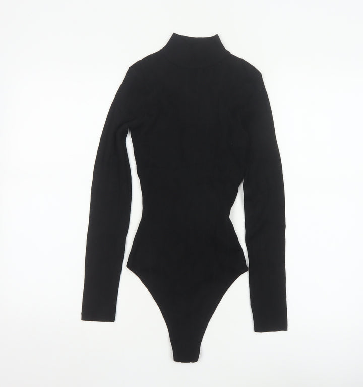 Missguided Petite Black Roll Neck Long Sleeve Bodysuit UK 4