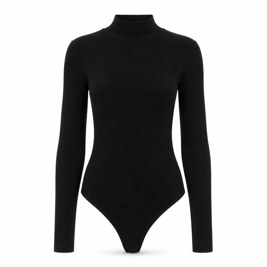 Missguided Petite Black Roll Neck Long Sleeve Bodysuit UK 4