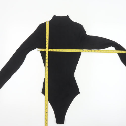 Missguided Petite Black Roll Neck Long Sleeve Bodysuit UK 4