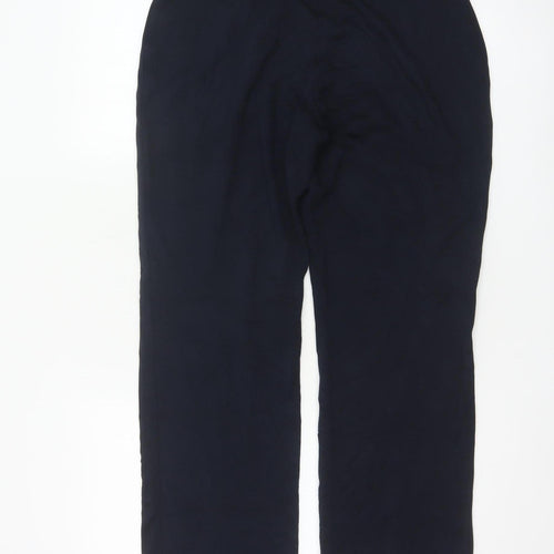 Marks and Spencer Womens Black Size 12 Regular Straight Viscose Trousers