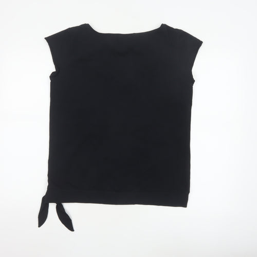 Rocha.John Rocha Women Black Beaded V-Neck Wrap Blouse Size 18