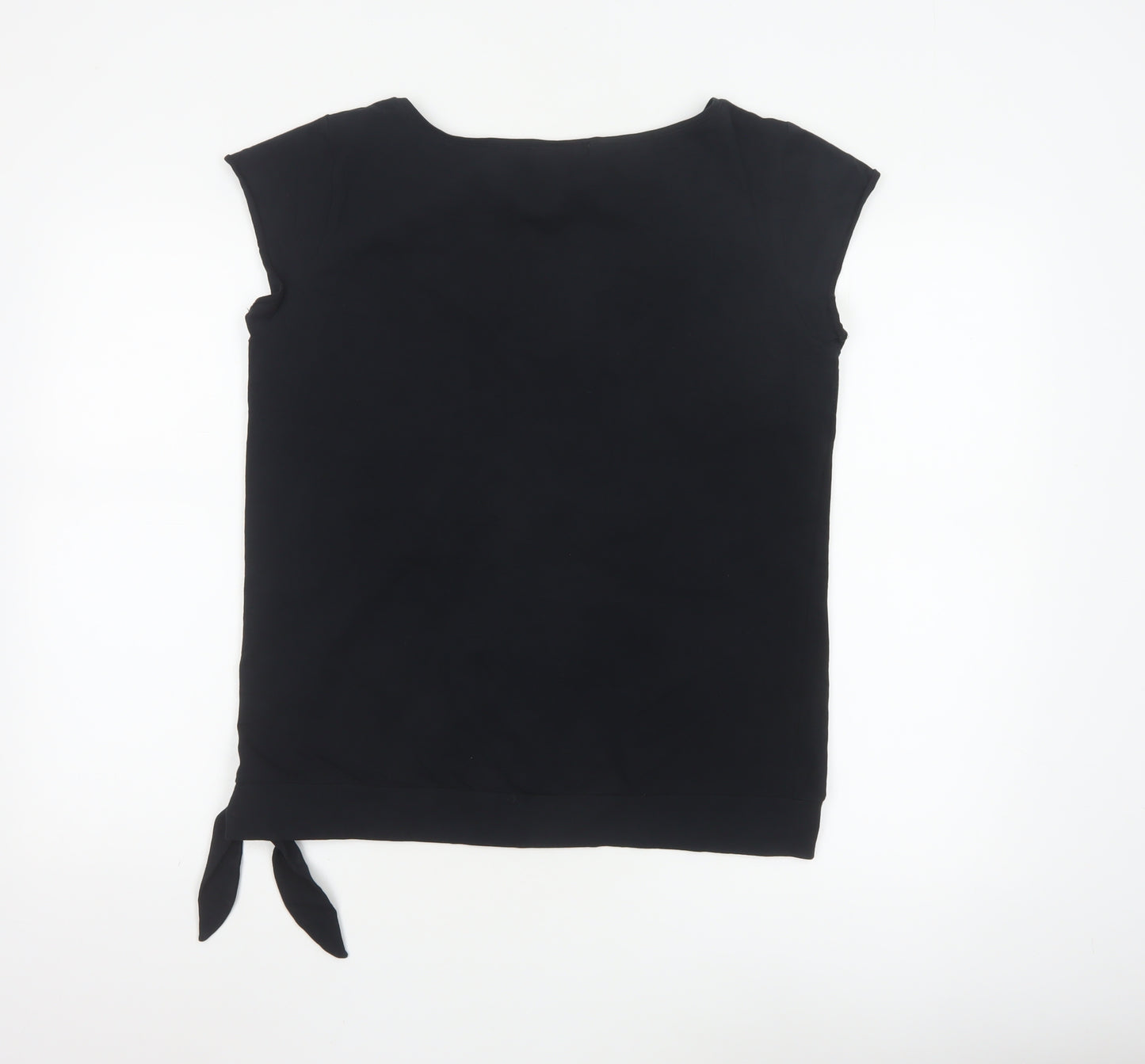 Rocha.John Rocha Women Black Beaded V-Neck Wrap Blouse Size 18