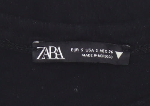 ZARA Women’s Black Los Angeles Print Cotton T-Shirt Size S