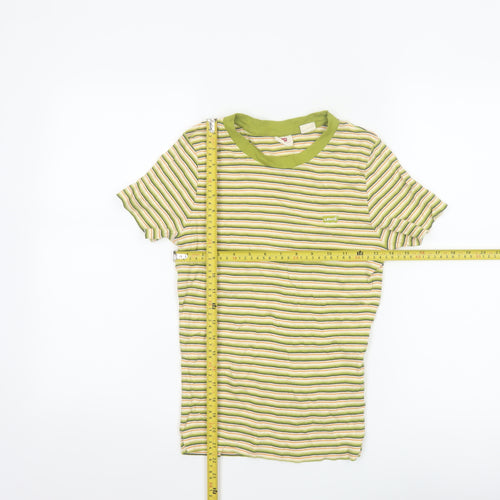 Levi's Women's Green Striped Ringer T-Shirt Size S