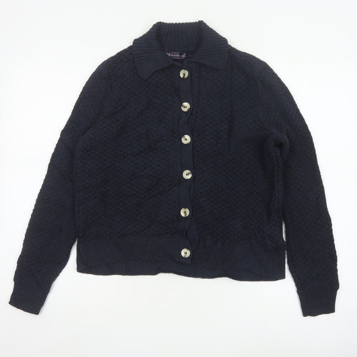 Marks and Spencer Women's Black Collared Knit Cardigan M