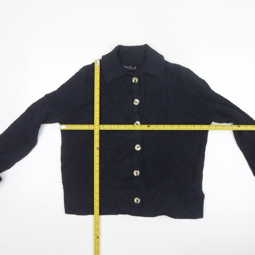 Marks and Spencer Women's Black Collared Knit Cardigan M