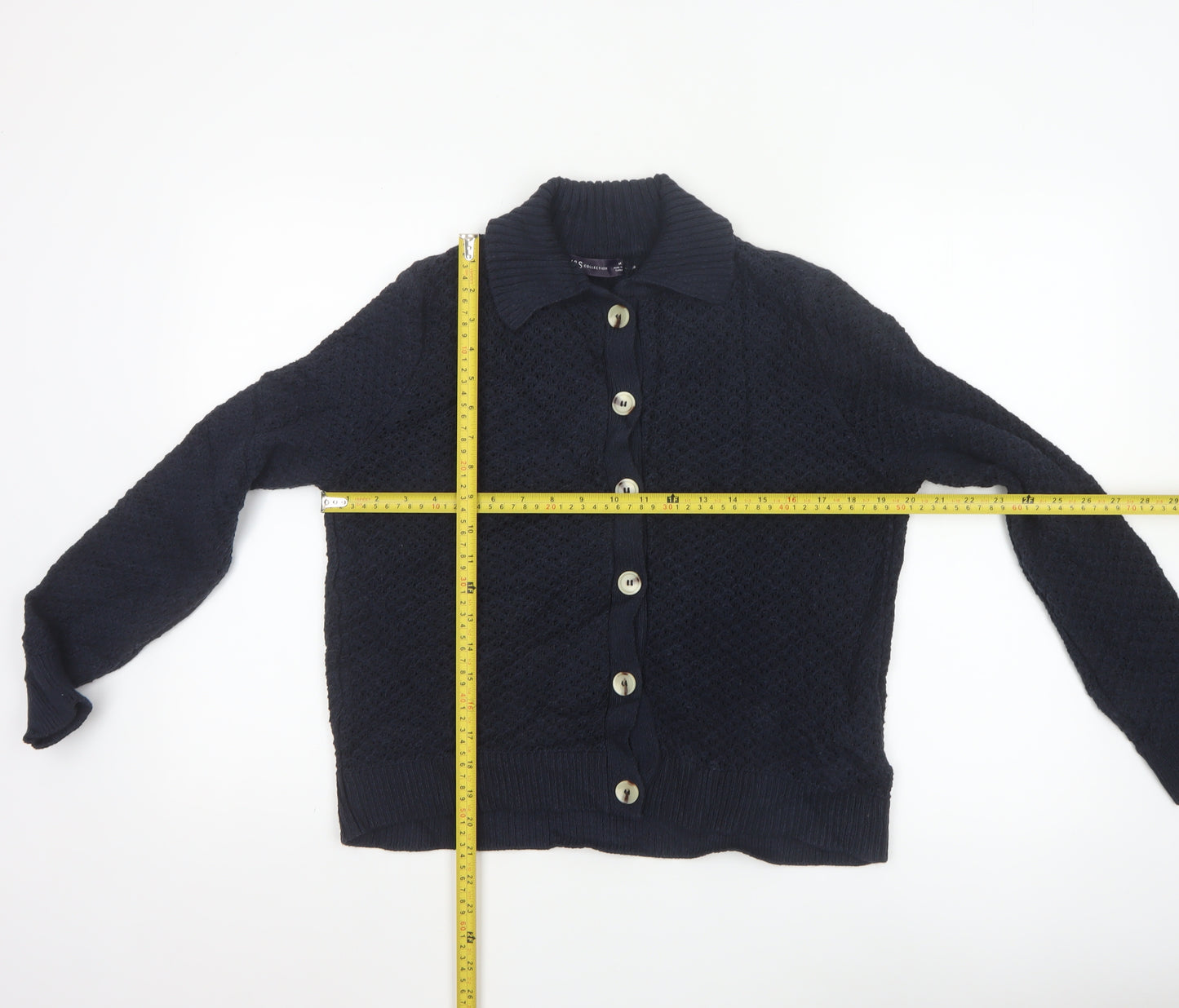 Marks and Spencer Women's Black Collared Knit Cardigan M