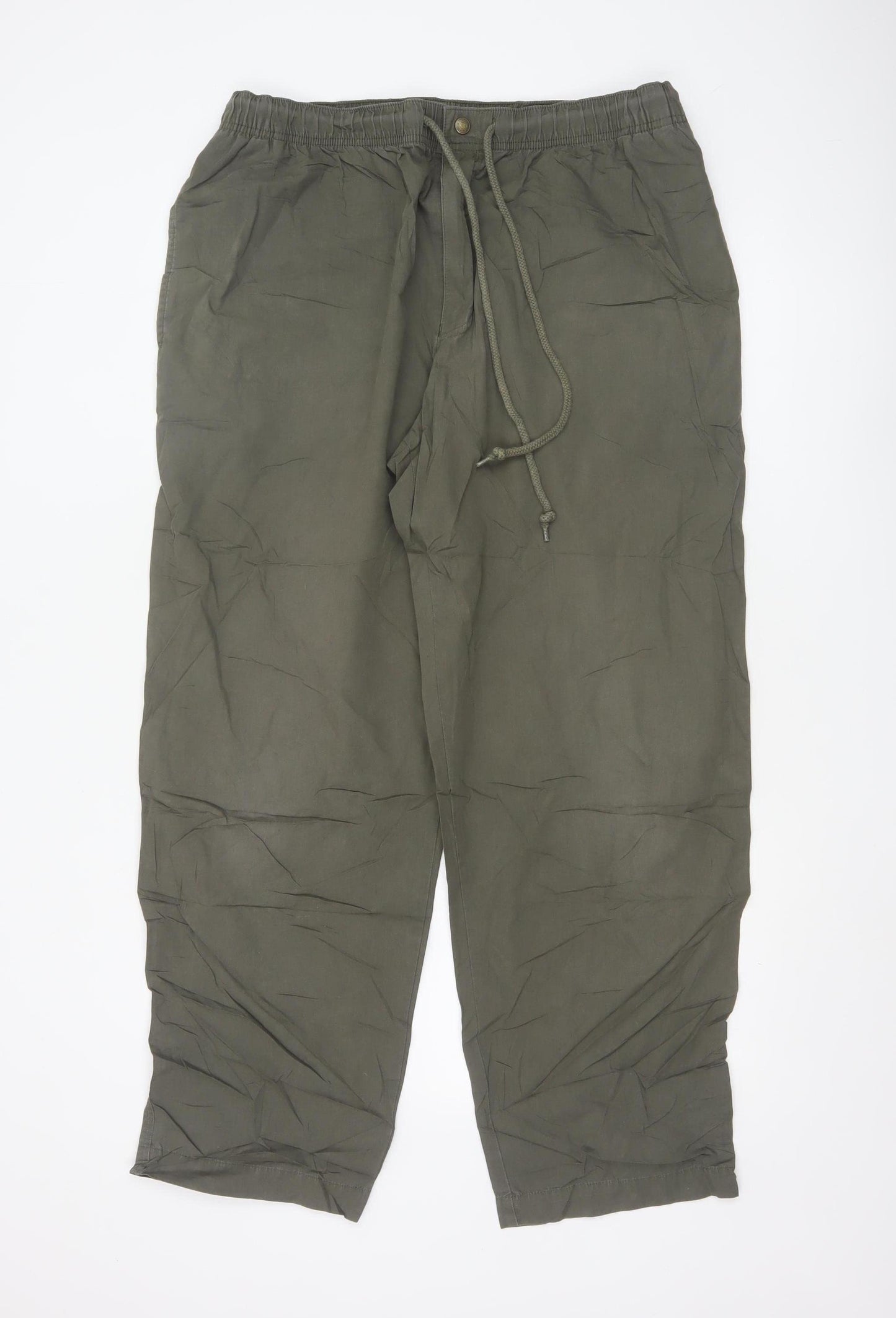 Marks and Spencer Men’s Khaki Cotton Chino Trousers 36W 31L