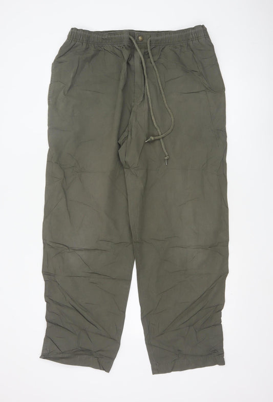 Marks and Spencer Men’s Khaki Cotton Chino Trousers 36W 31L