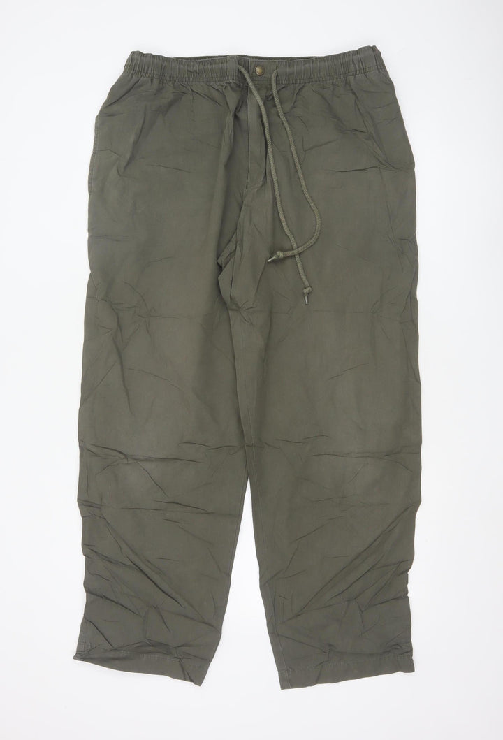 Marks and Spencer Men’s Khaki Cotton Chino Trousers 36W 31L