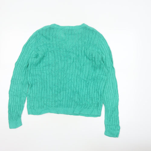 Marks and Spencer Autograph Women’s Green V-Neck Linen Jumper Size 16