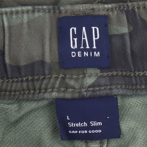 GAP Boys Green Camouflage Slim Fit Chino Trousers Size 10-11 Years