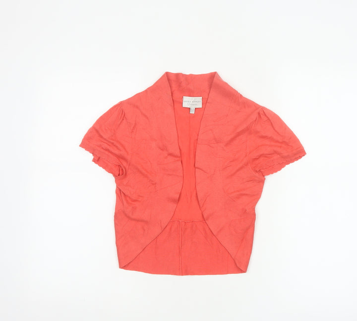Laura Ashley Women's Pink Silk Cotton Shrug Cardigan UK 10