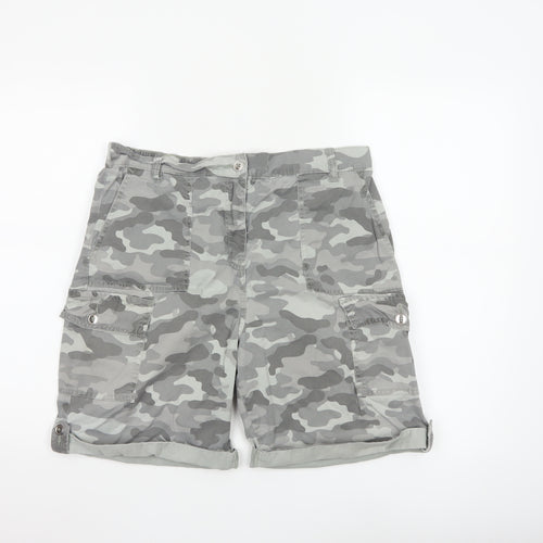 Marks and Spencer Women’s Grey Camouflage Cargo Shorts Size 14