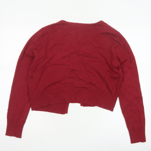 Roman Women Red Beaded Lace Cardigan Size 14