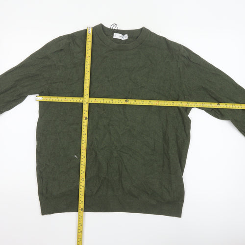 MNG Womens Green Crew Neck Knit Pullover Jumper Size 14