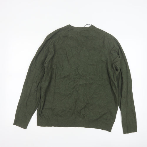 MNG Womens Green Crew Neck Knit Pullover Jumper Size 14