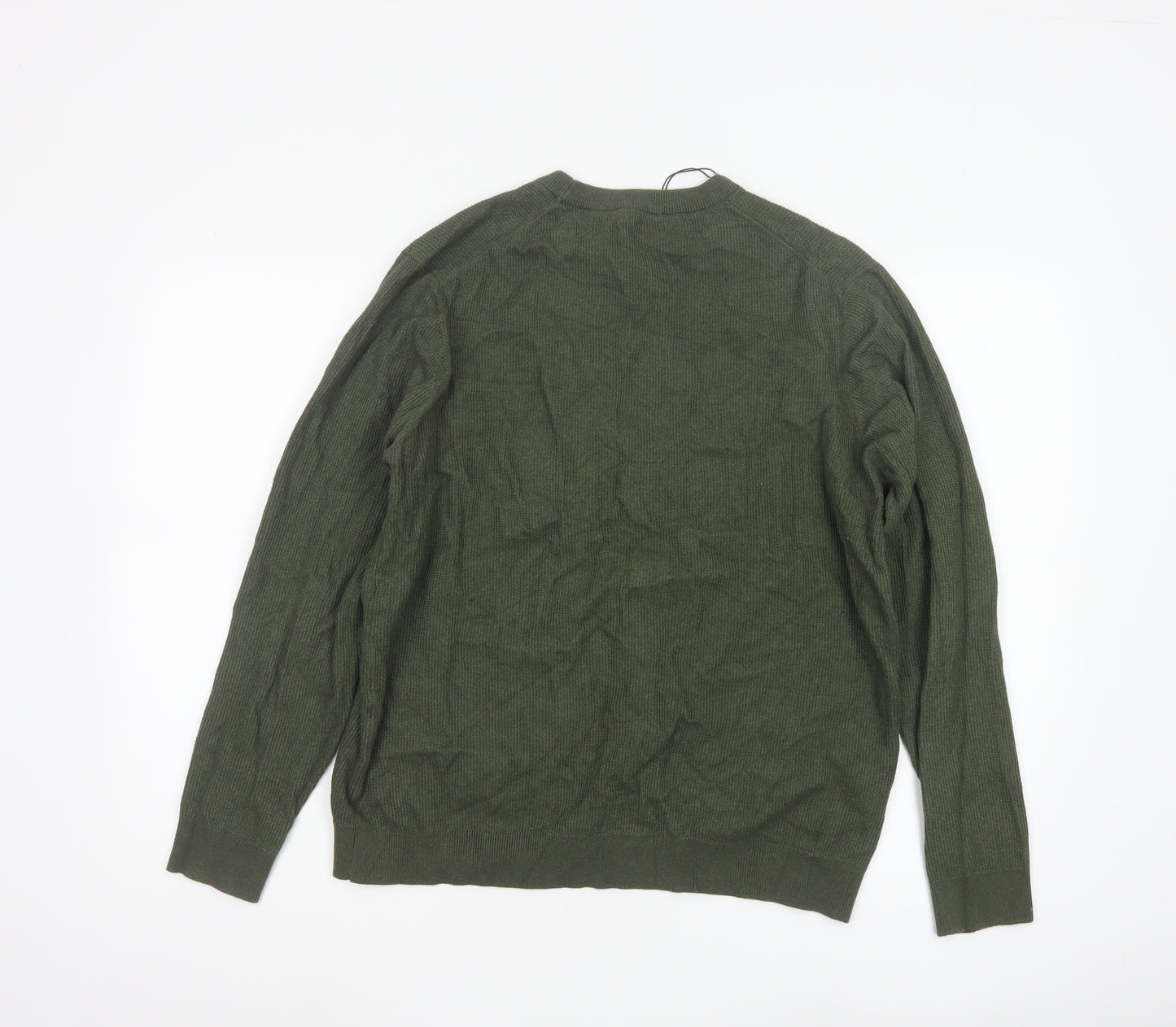 MNG Womens Green Crew Neck Knit Pullover Jumper Size 14