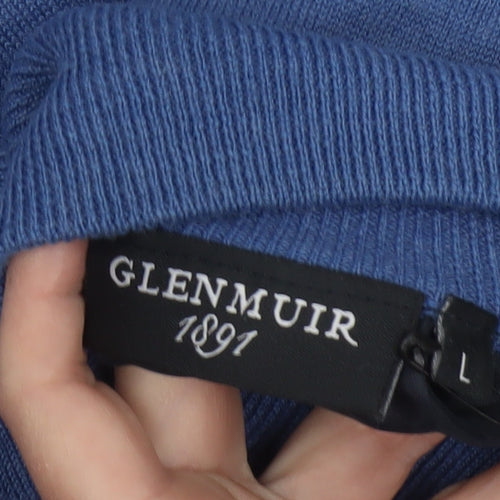 Glenmuir 1891 Men's Blue Wool Blend 1/2 Zip Jumper Size L