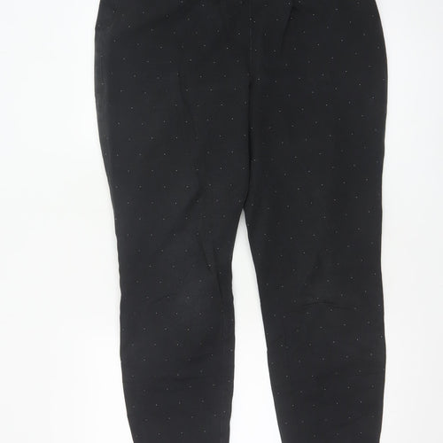 Laura Ashley Women's Black Polka Dot Tapered Stretch Trousers UK 18