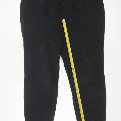 Laura Ashley Women's Black Polka Dot Tapered Stretch Trousers UK 18
