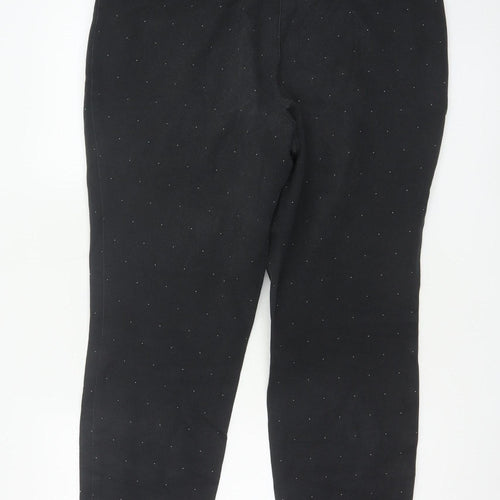 Laura Ashley Women's Black Polka Dot Tapered Stretch Trousers UK 18