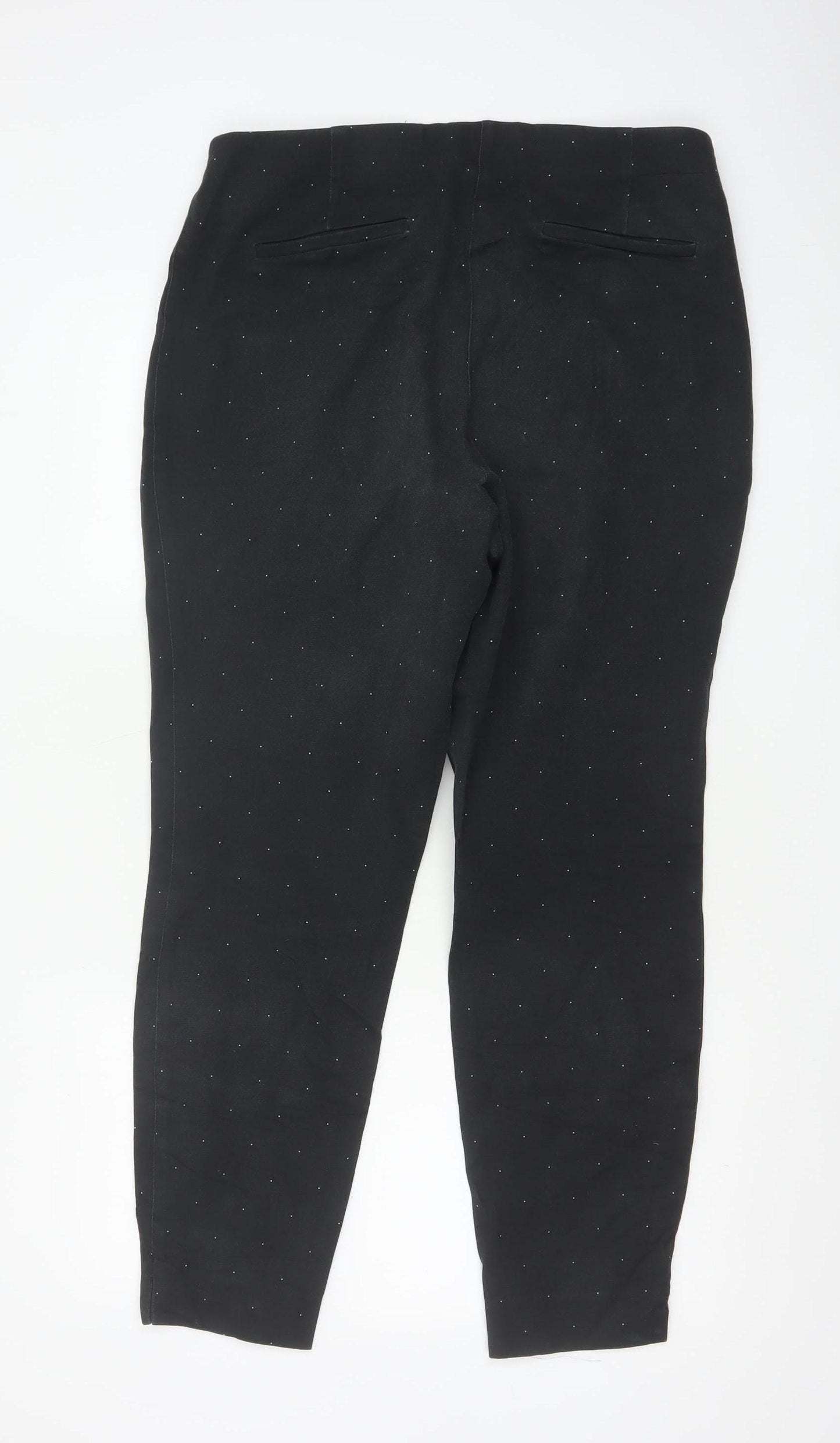 Laura Ashley Women's Black Polka Dot Tapered Stretch Trousers UK 18