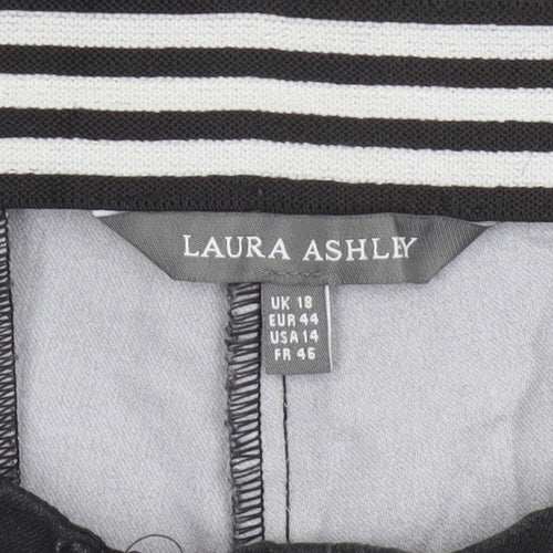 Laura Ashley Women's Black Polka Dot Tapered Stretch Trousers UK 18