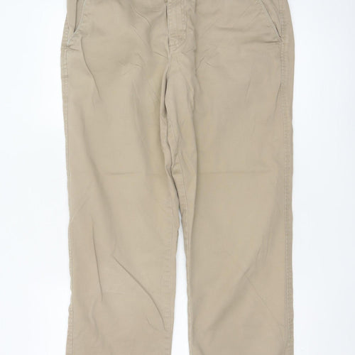 Lincoln Women Beige Chino Trousers Size 34R Cotton Straight Leg