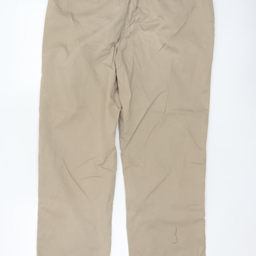 Lincoln Women Beige Chino Trousers Size 34R Cotton Straight Leg