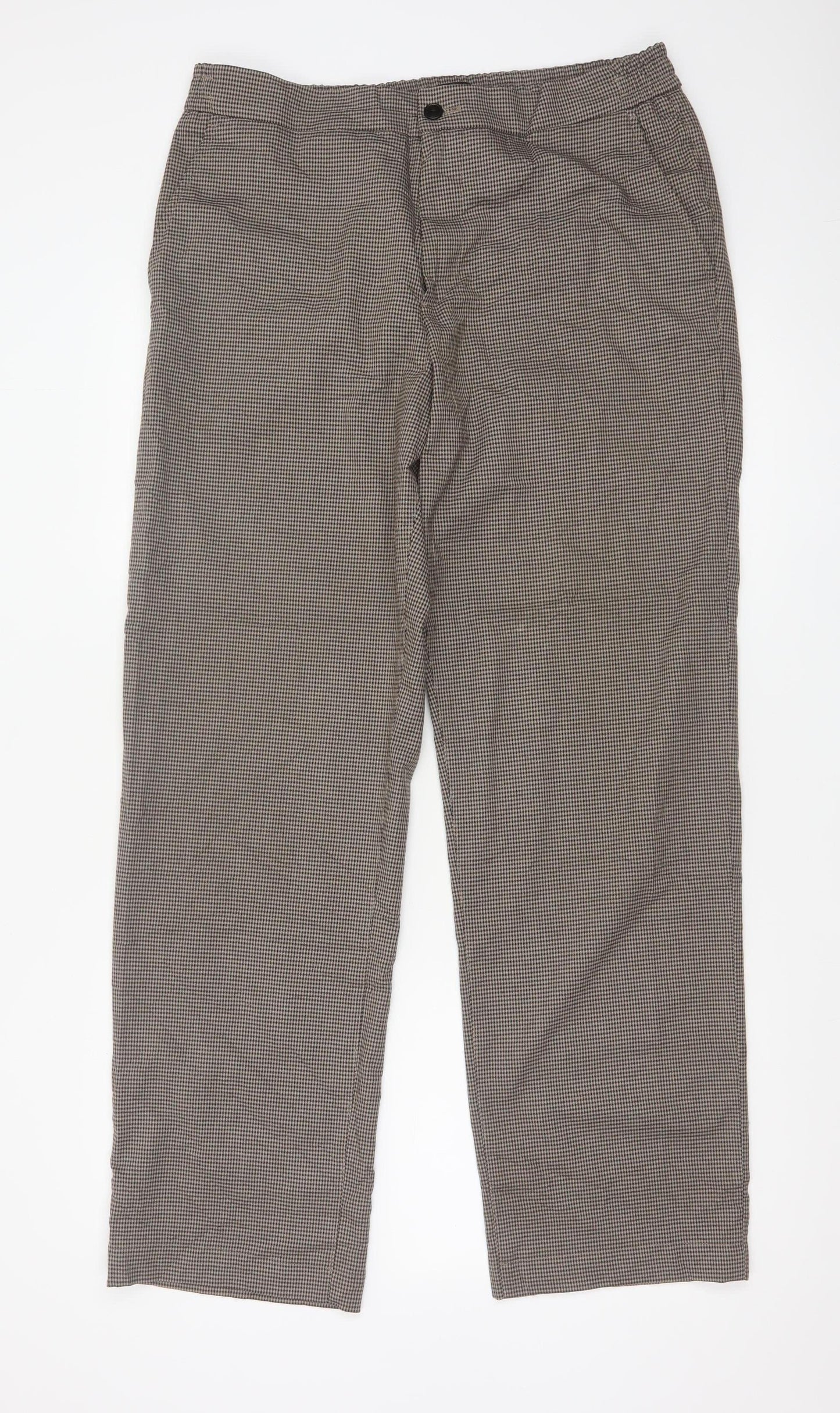 Ted Baker Men's Brown Check Chino Trousers 34R Straight Fit
