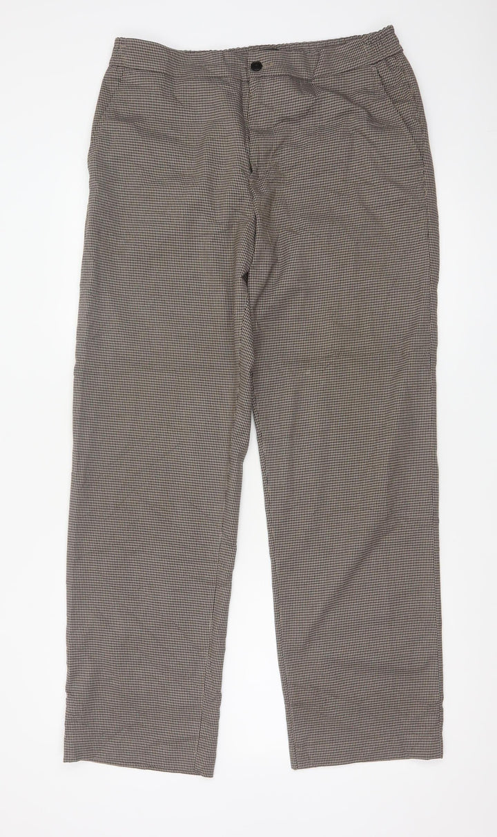 Ted Baker Men's Brown Check Chino Trousers 34R Straight Fit