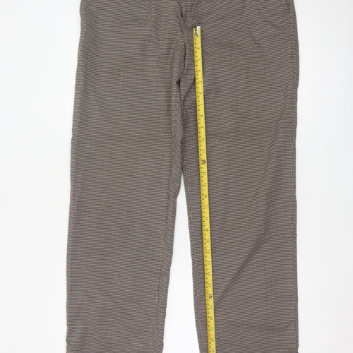 Ted Baker Men's Brown Check Chino Trousers 34R Straight Fit