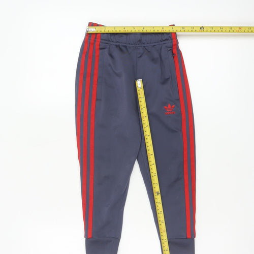 Adidas Boys Blue Jogger Trousers 4-5 Years Elastic Waist 3-Stripes