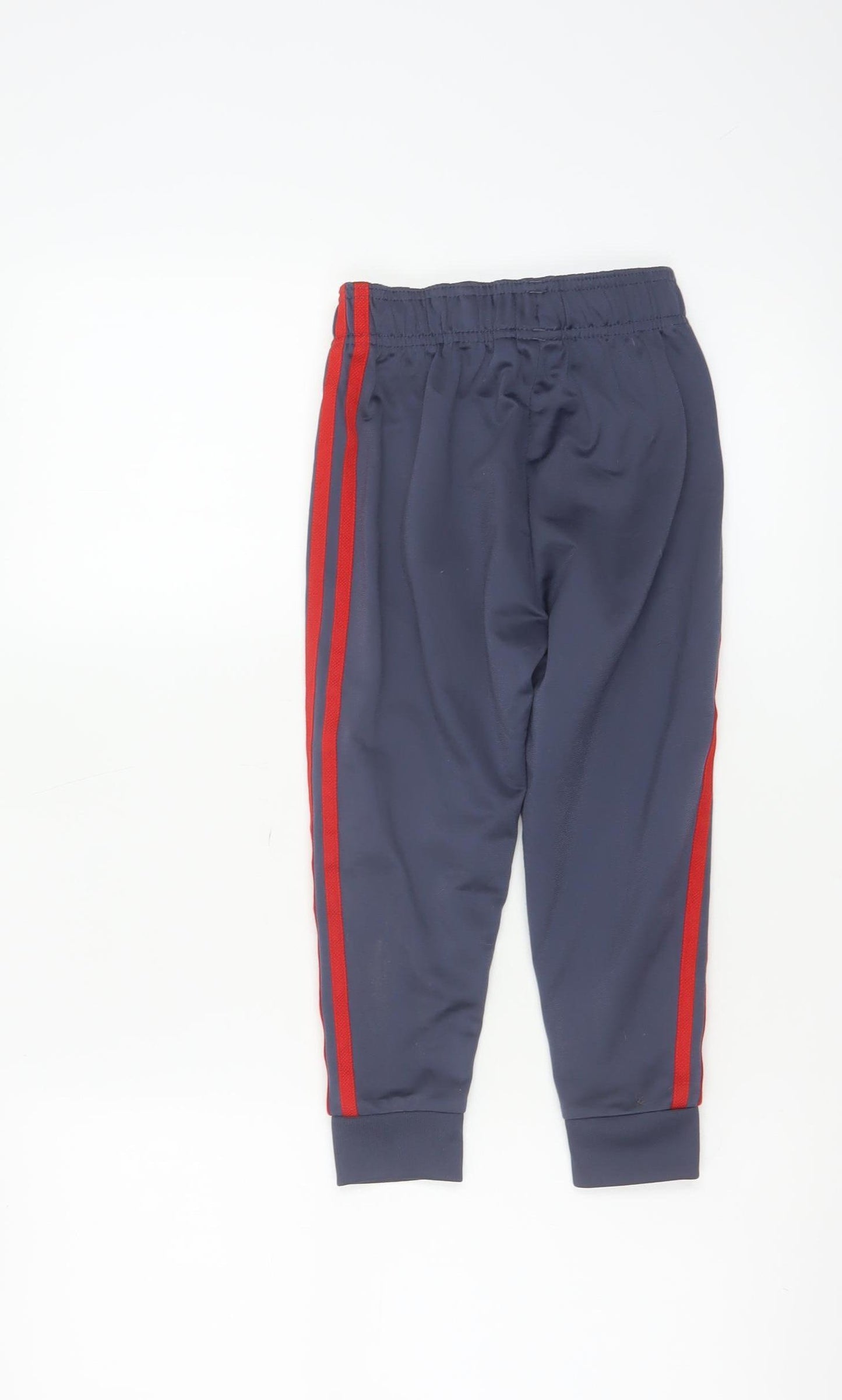 Adidas Boys Blue Jogger Trousers 4-5 Years Elastic Waist 3-Stripes