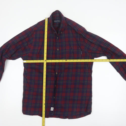 Shore Leave Men's Red Plaid Button-Up Cotton Flannel Shirt M