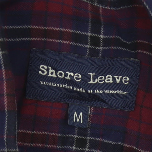Shore Leave Men's Red Plaid Button-Up Cotton Flannel Shirt M