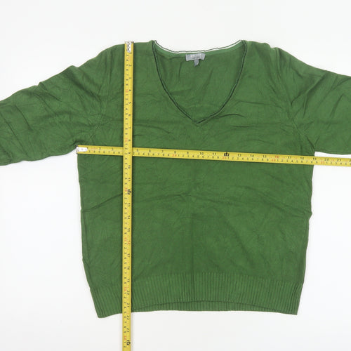 Marks and Spencer Per Una Women's Green V-Neck Jumper Size 18