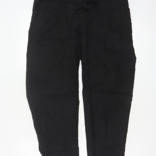 H&M Mama Black Linen Blend Maternity Trousers Size S