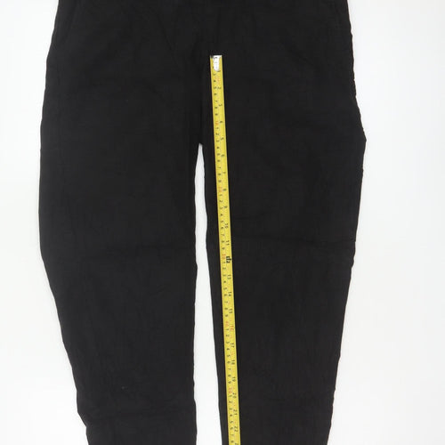 H&M Mama Black Linen Blend Maternity Trousers Size S