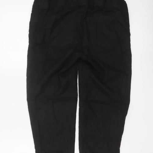 H&M Mama Black Linen Blend Maternity Trousers Size S