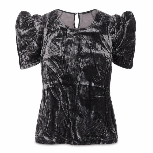 Marks and Spencer Women’s Grey Velvet Puff Sleeve Blouse Size 8
