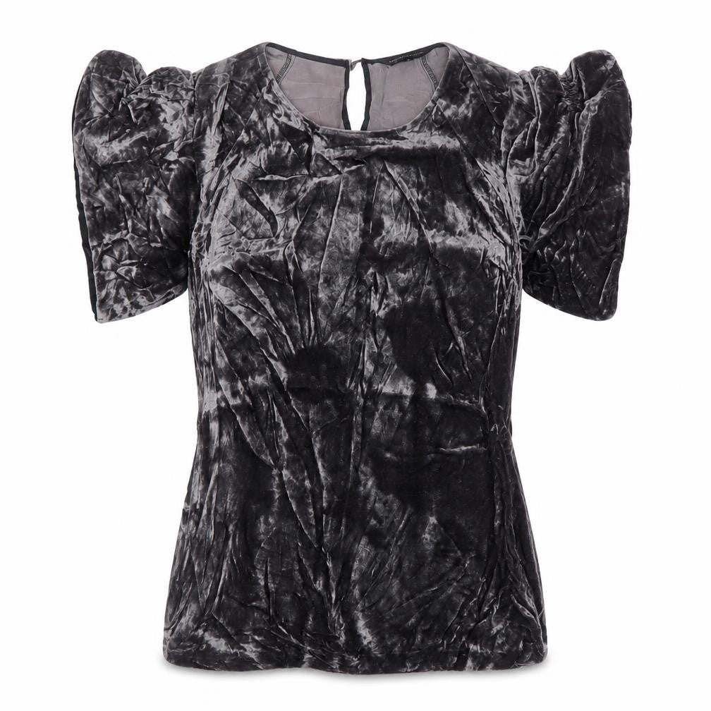 Marks and Spencer Women’s Grey Velvet Puff Sleeve Blouse Size 8
