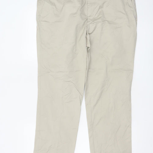 Marks and Spencer Men's Beige Chino Trousers Slim Fit 36W 31L