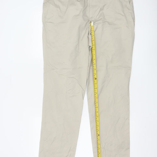 Marks and Spencer Men's Beige Chino Trousers Slim Fit 36W 31L