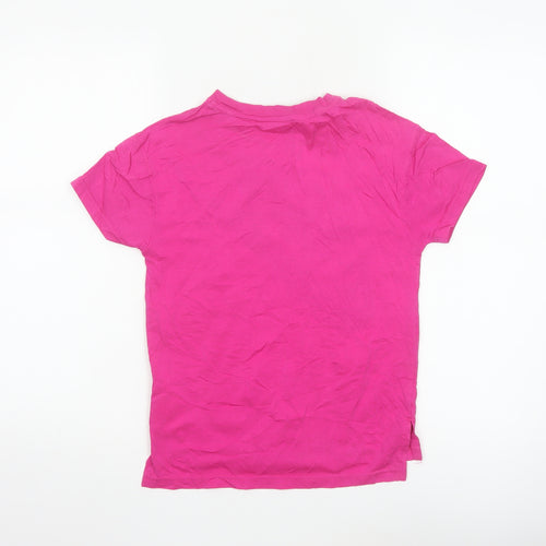 Nike Girls Pink Short Sleeve Logo T-Shirt Size 10-12 Years Cotton Blend