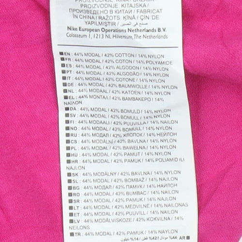Nike Girls Pink Short Sleeve Logo T-Shirt Size 10-12 Years Cotton Blend