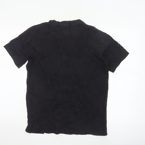 Champion Men's Black Small Crew Neck Cotton Sports T-Shirt